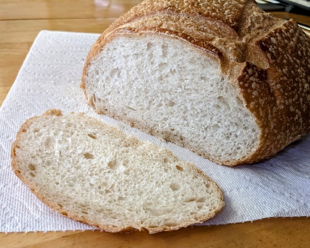 A sliced loaf of Sourdough bread from the Sam's Club bakery.