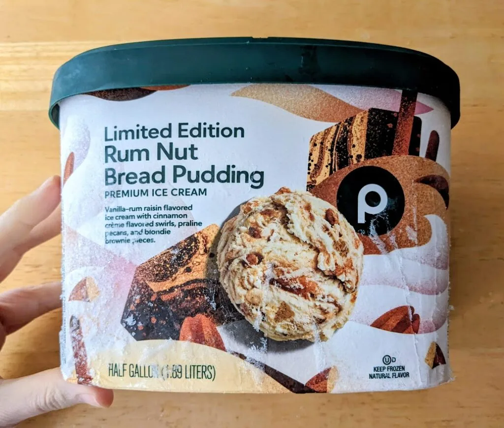 Publix Rum Nut Bread Pudding Ice Cream Review • Snarkle-Sauce on Wry