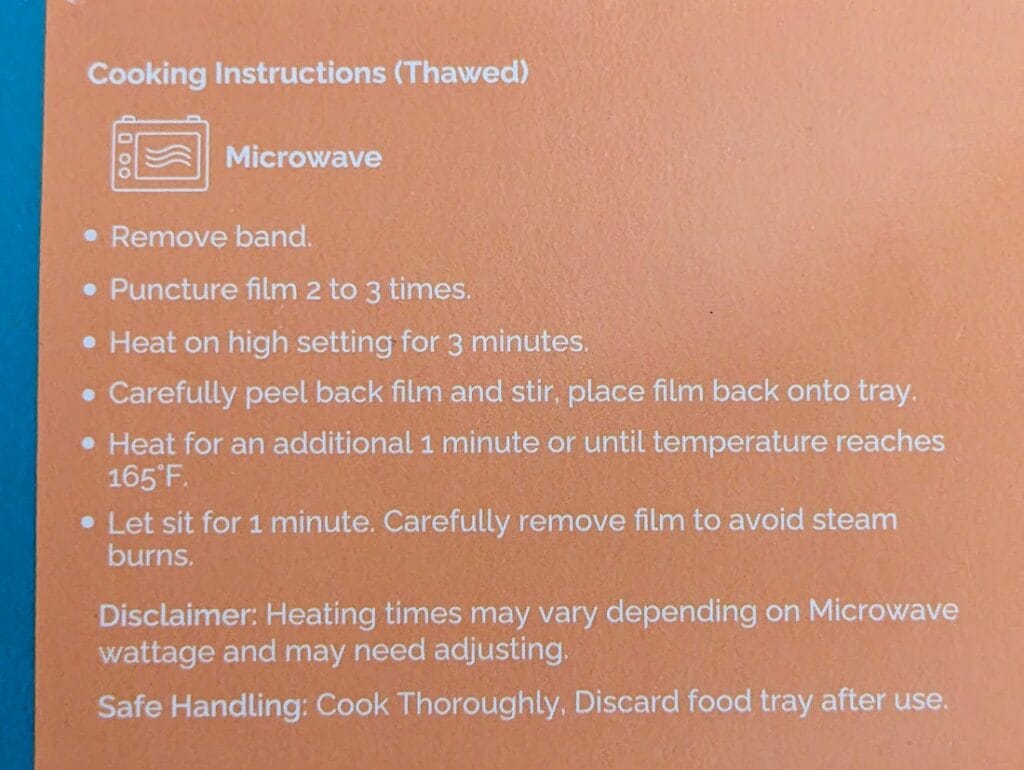 Cooking Instructions from a box of Quicklly Goanese Lamb Vindaloo curry from Costco.