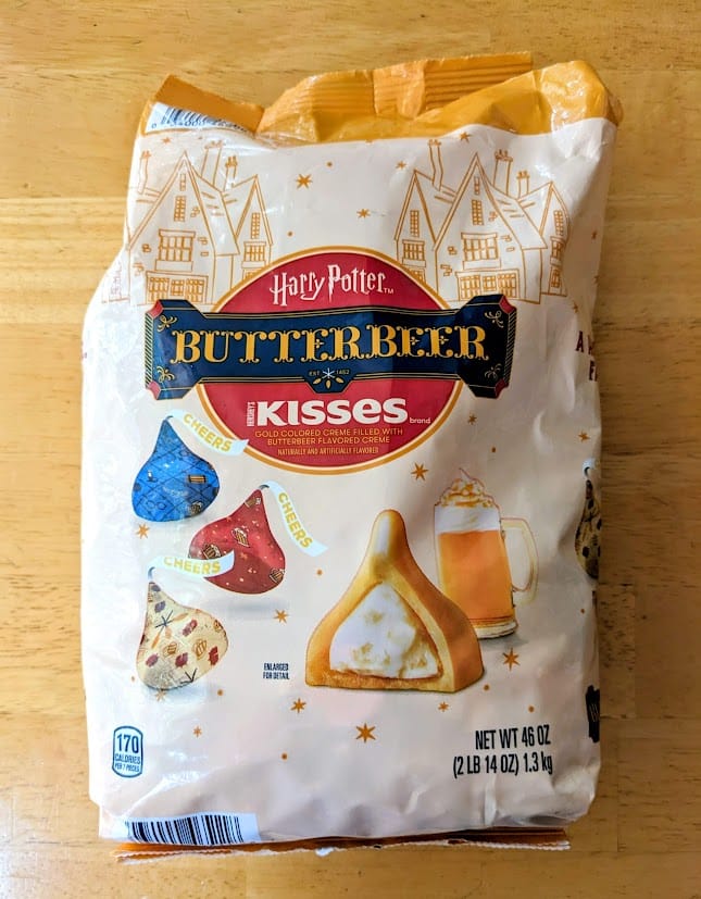 A large bag of Hershey's Harry Potter Butterbeer Kisses from Costco.