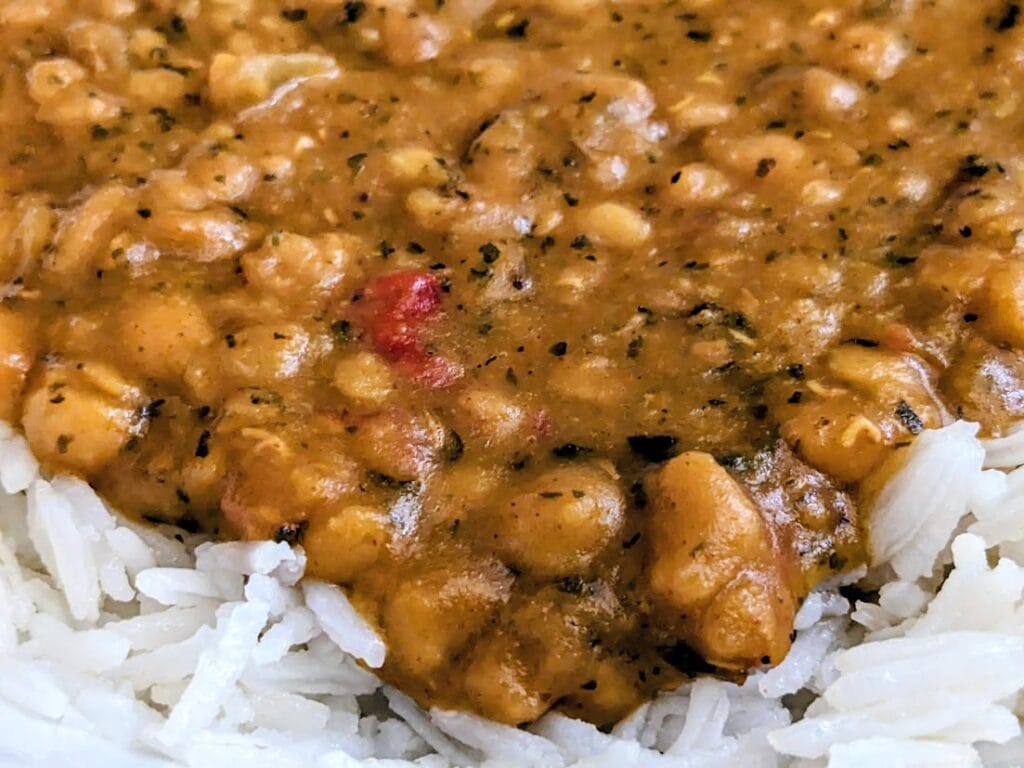 Detail of lentils and beans in Maya Kaimal Everyday Organic Dal.